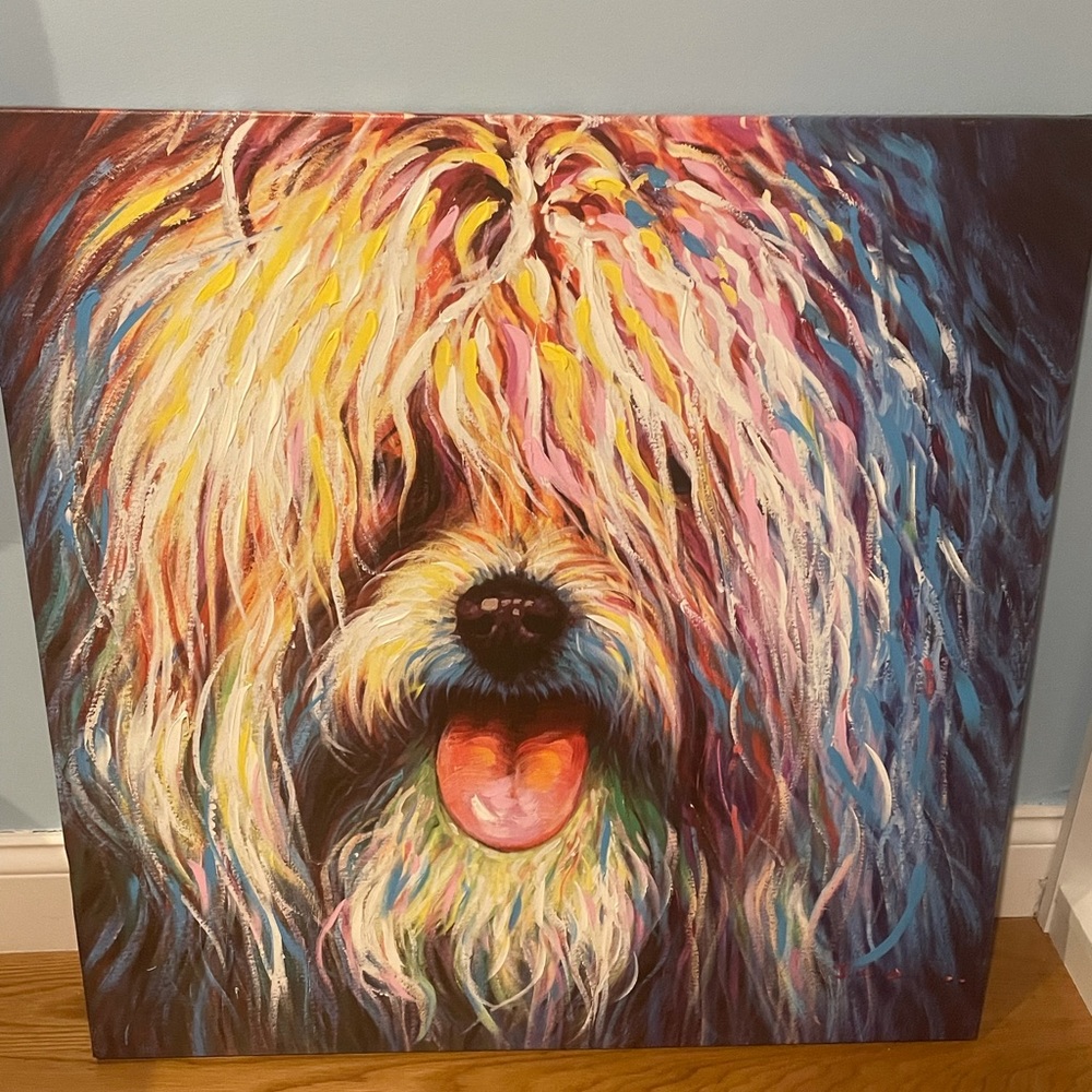 Wood Colorful Puppy Painting